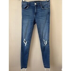 Prosperity Repreve Women’s Size 28 Skinny Jeans Raw Hem Distressed Stretch Denim
